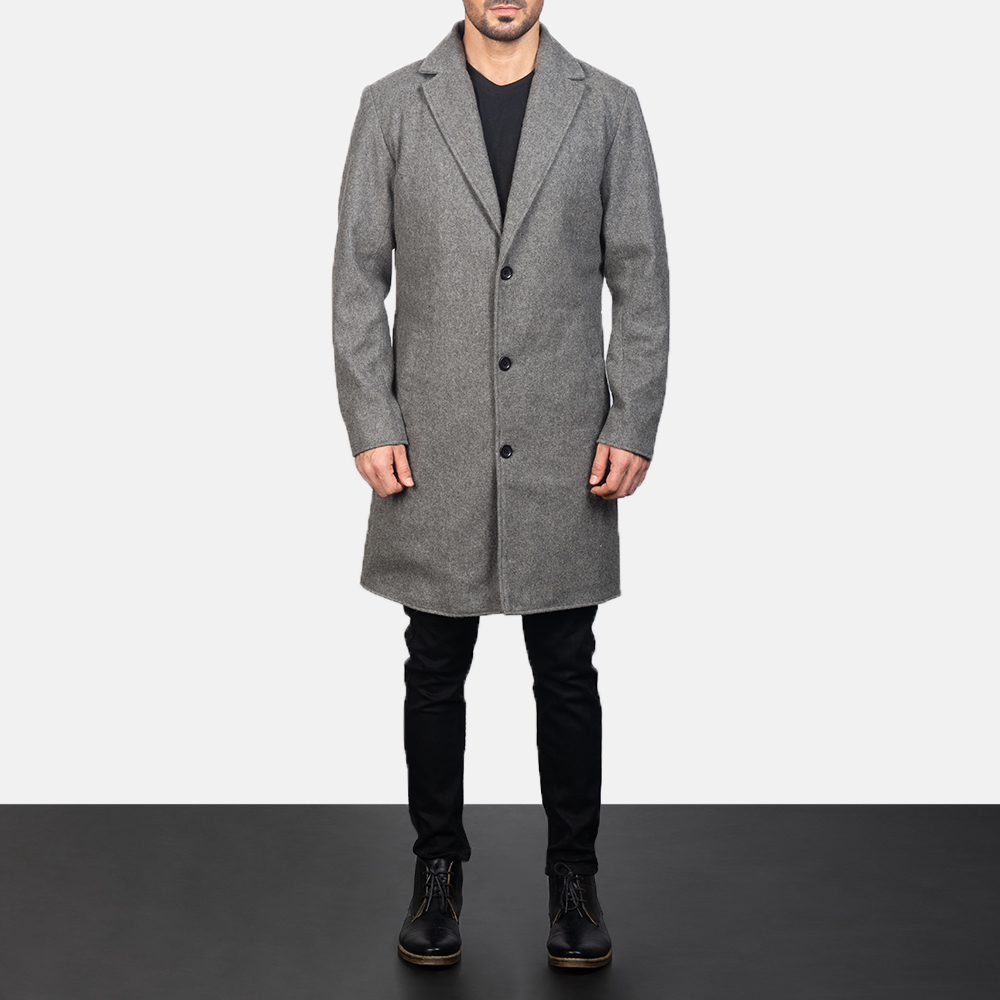 Black Petrillo Coat with a single-breasted front