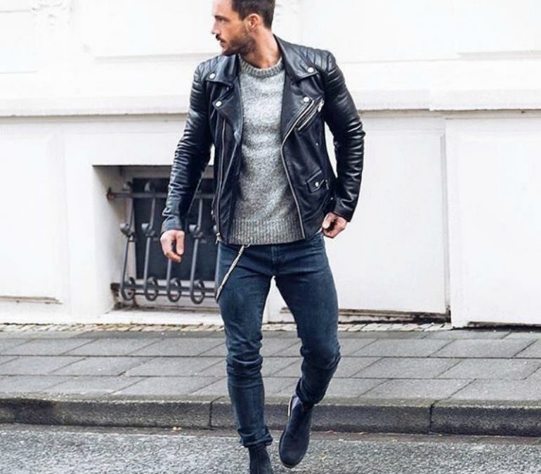 leather jacket and boots outfit