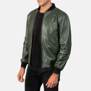 Shane Green Leather Bomber Jacket 1