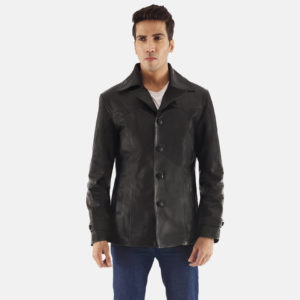 Men's Leather Trench Coat [Black] – LeatherKloset