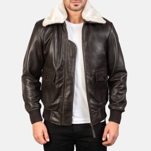 Airin G-1 Brown Leather Bomber Jacket