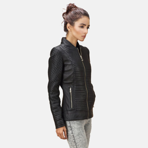 Cityscape Black Leather Biker Jacket