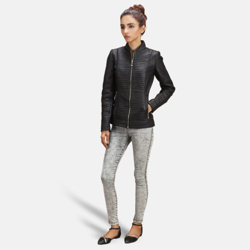 Cityscape Black Leather Biker Jacket