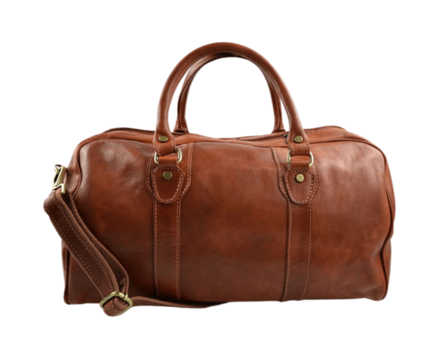 Italian Genuine Leather Overnight Duffle Bag