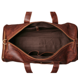 Men's Large Brown Leather duffle bag, Travel Luggage︱ - In the