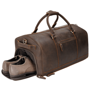 Large Leather Duffle Bag with Laptop Compartment