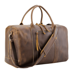 Men's Overnight Leather Duffel Bag 4