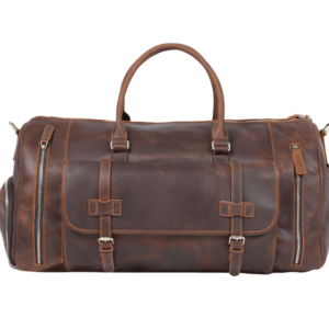 23" Men's Leather Weekender Bag with Shoe Compartment