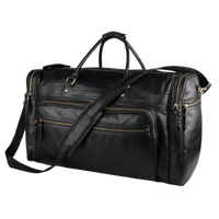 black leather duffle bag