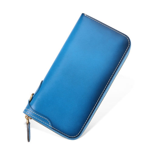 Men's Long Cowhide Leather Wallet