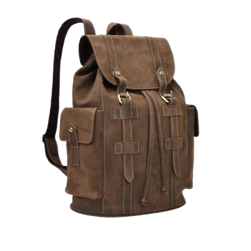 Mens Leather Backpack Vintage Travel Laptop Bag 15.6 Inches 1