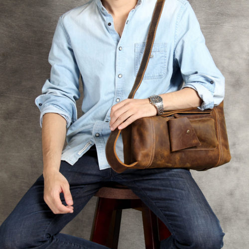 Men's Leather Sling Shoulder Bag