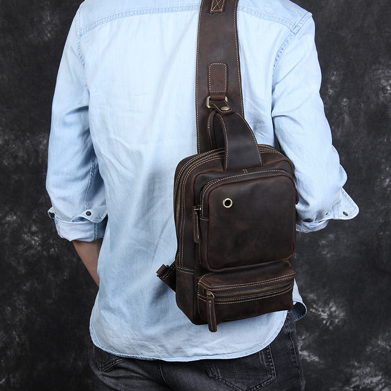 Vintage Leather Sling Backpack for Men - Horizon Leathers