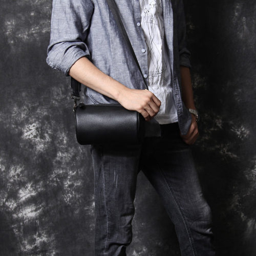 Men's Cylinder Leather Sling Bag