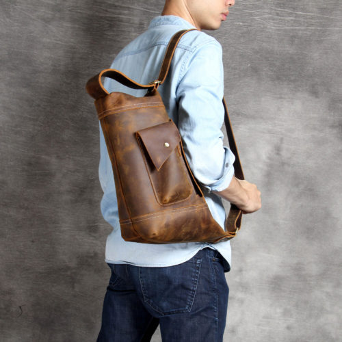 Men's Leather Sling Shoulder Bag