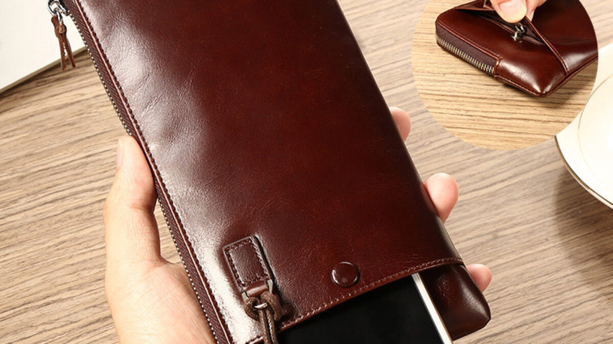 Genuine Leather Long Wallet for Men Portable & Simple Design Male