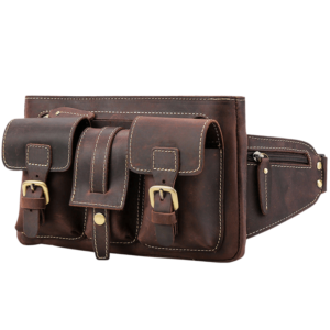 Leather Belt Bag with Pockets