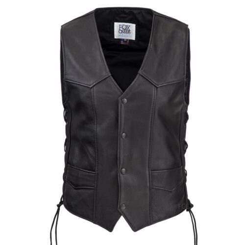 Men's Laced Classic Motorcycle Vest - Horizon Leathers